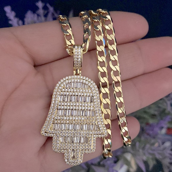 Fashion Jewelry Jewelry - 18K Gold Plated Hamsa Pendant Necklace